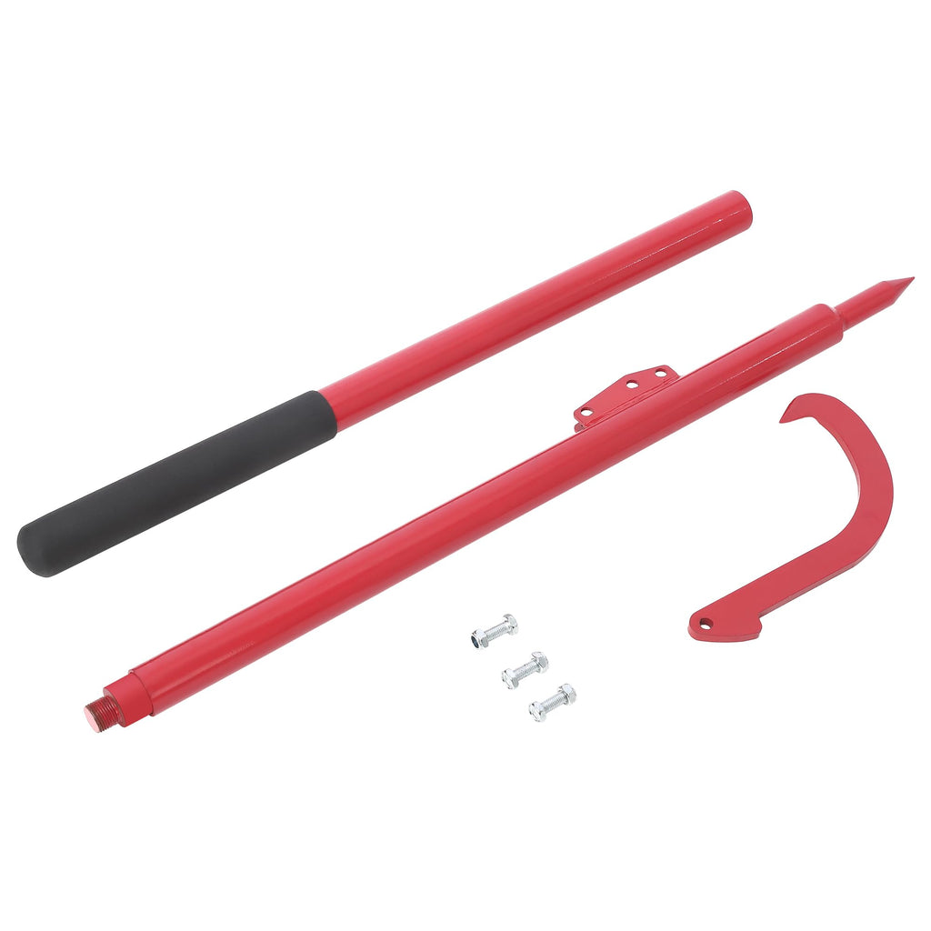 Garvee 60in Steel Cant Hook for Logs, Rubber Grip, Adjustable Hook, Log Roller Tool for Sawyers, Loggers, Wood Workers, Firewood Enthusiasts, Red