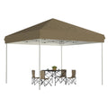 Garvee 10' X 10' Pop Up Canopy, Waterproof & UV Resistant Commercial Instant Craft Fair Canopy Tent Outdoor Events Instant Shelter for Farmer Market, Party, Event, Patio, Khaki