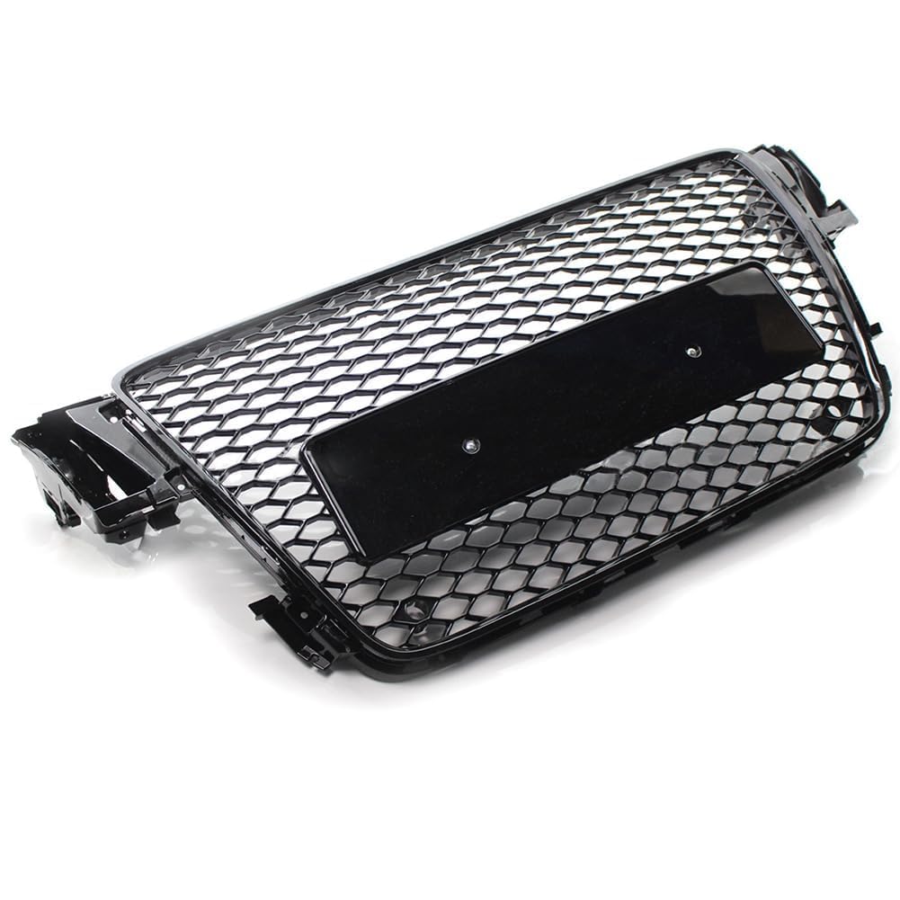 Garvee Central Honeycomb Grille Set for Audi A5 S5 Coupé 2009-2012 ABS Material Glossy Black Lower Grille Fog Light Frames Direct Replacement