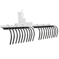 Garvee 60 Inch Landscape Rake Fits for Tractor/ATV/UTV, Heavy Duty Rock Rake 20 Tines, Pine Straw Rake for Removal of Rock, Grass Clumps and Debris, Prep for Seeding, Black