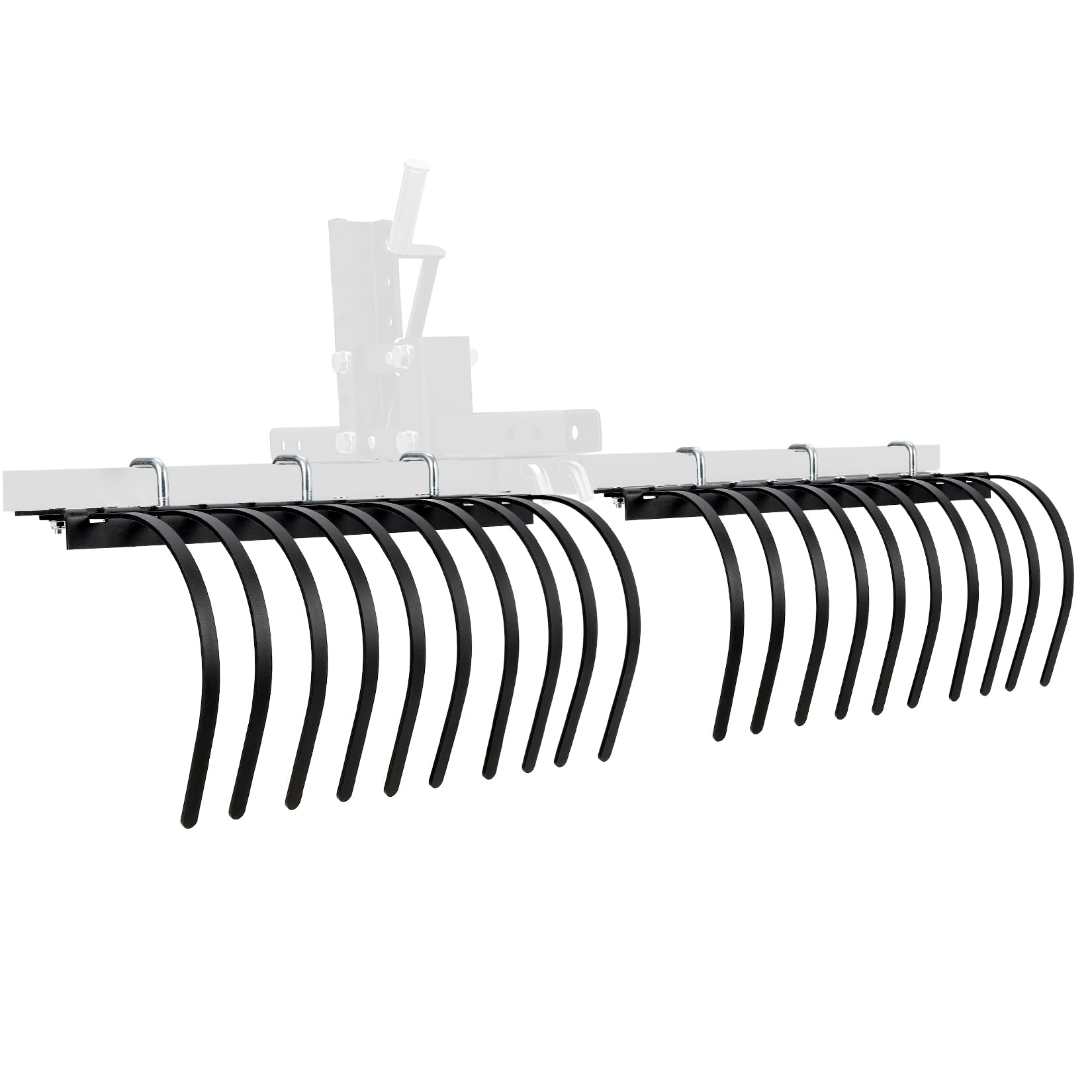 Garvee 60 Inch Landscape Rake Fits for Tractor/ATV/UTV, Heavy Duty Rock Rake 20 Tines, Pine Straw Rake for Removal of Rock, Grass Clumps and Debris, Prep for Seeding, Black