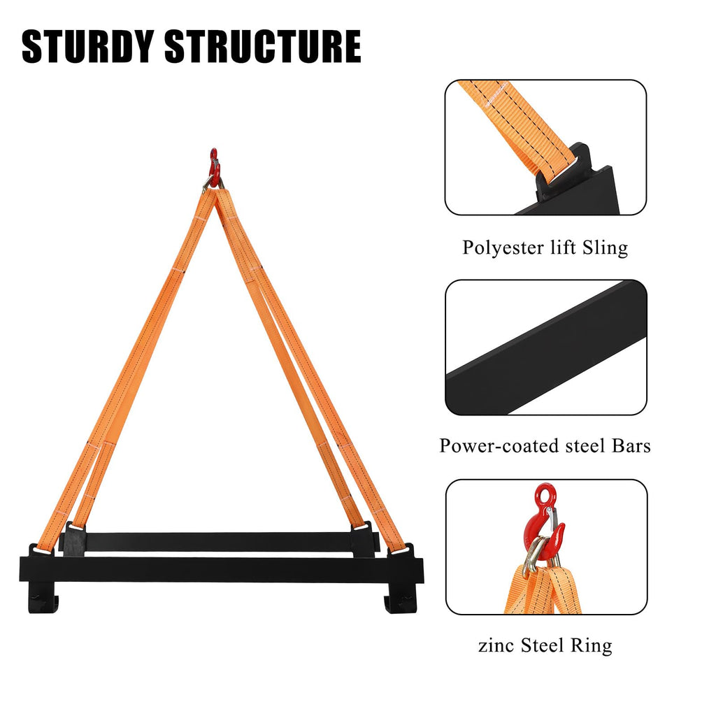 Garvee Watercraft Lift Sling 1500 LB Polyester Lifting Straps Jet Ski Lift Sling Personal Watercraft Black