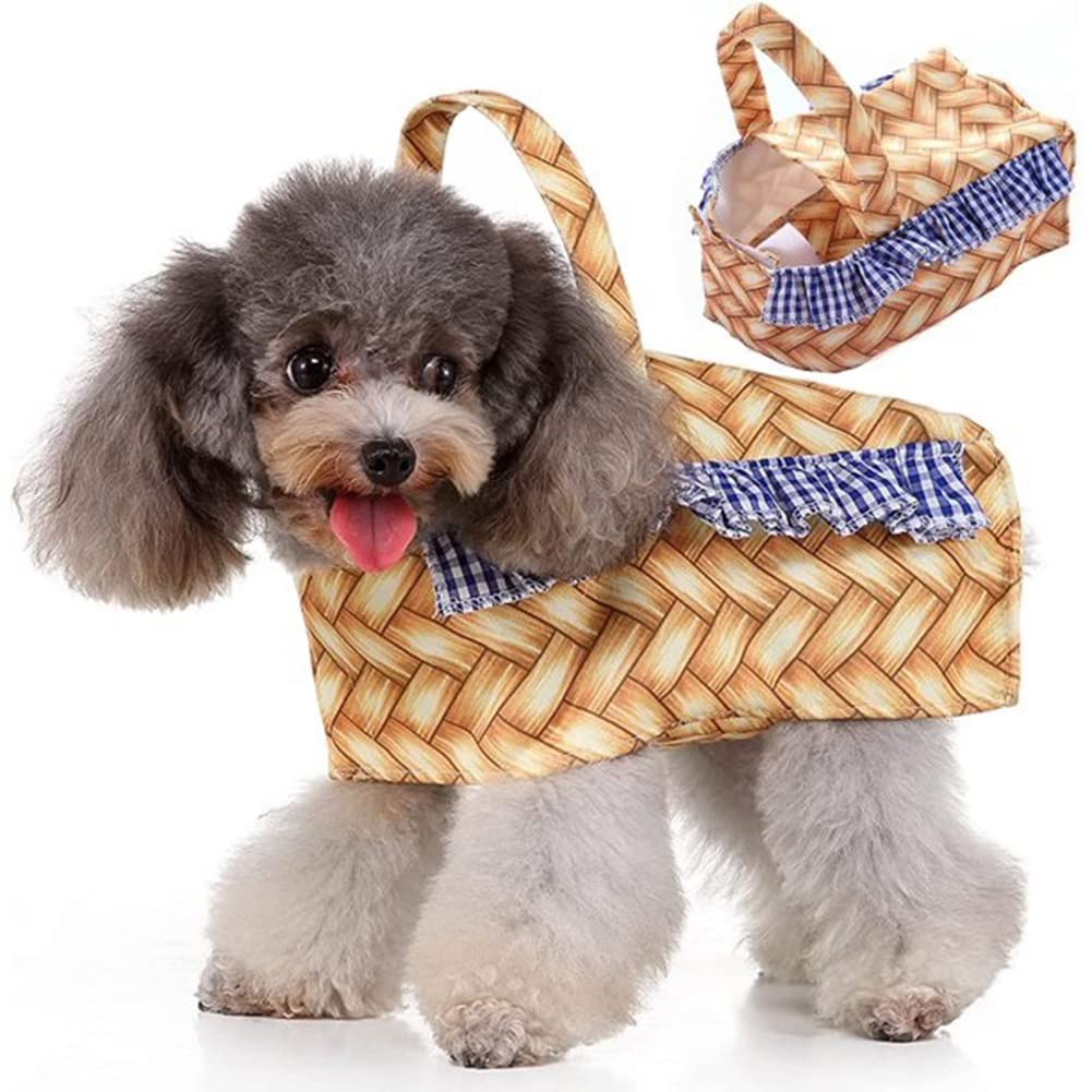Garvee Dog Costumes Pet Dog Basket Costumes Funny Dress Up Clothes Pet Supplies for Halloween Christmas Birthday Party S