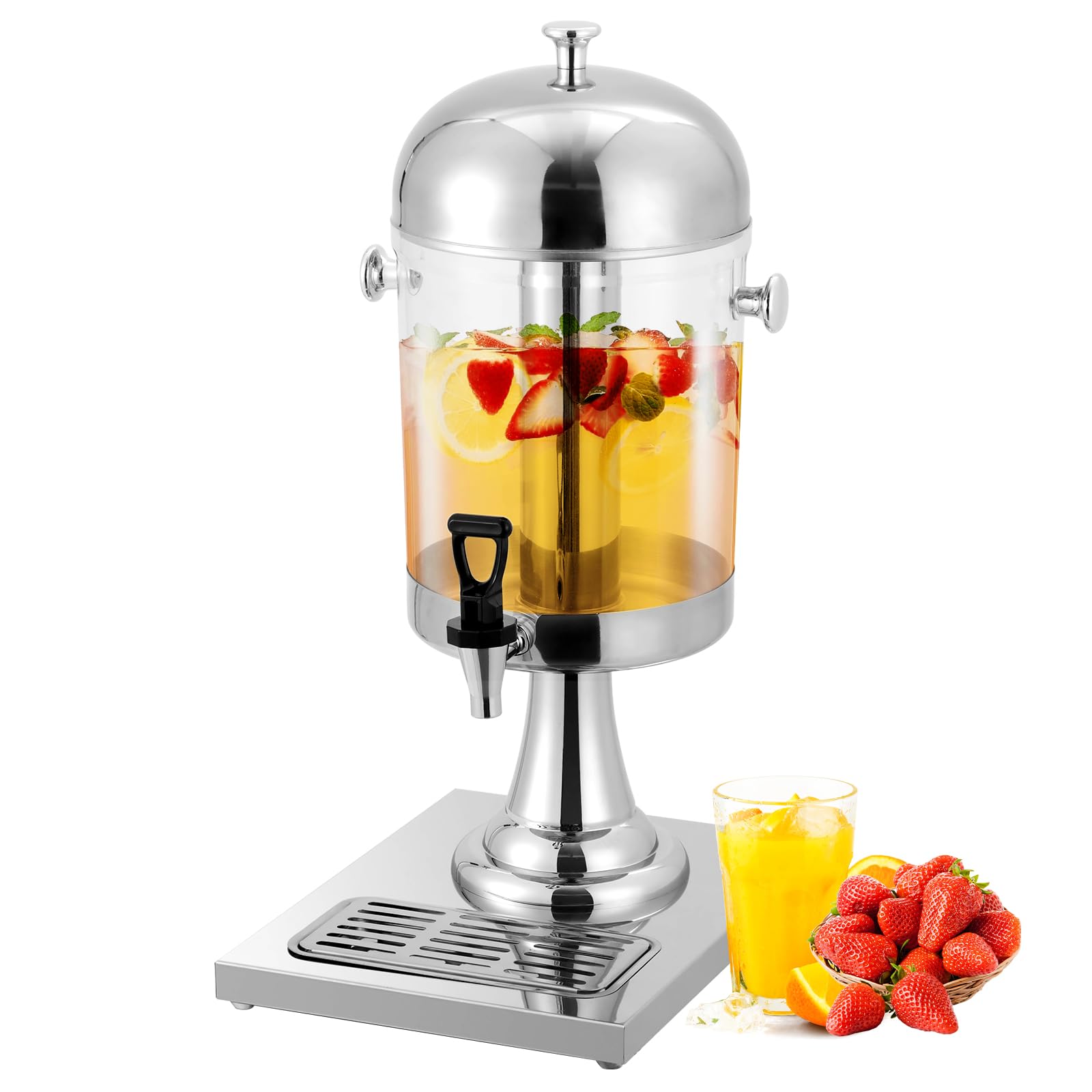Garvee 2.1 Gallon Beverage Dispenser With Stand Ice Container Stainless Steel For Home Parties Picnic