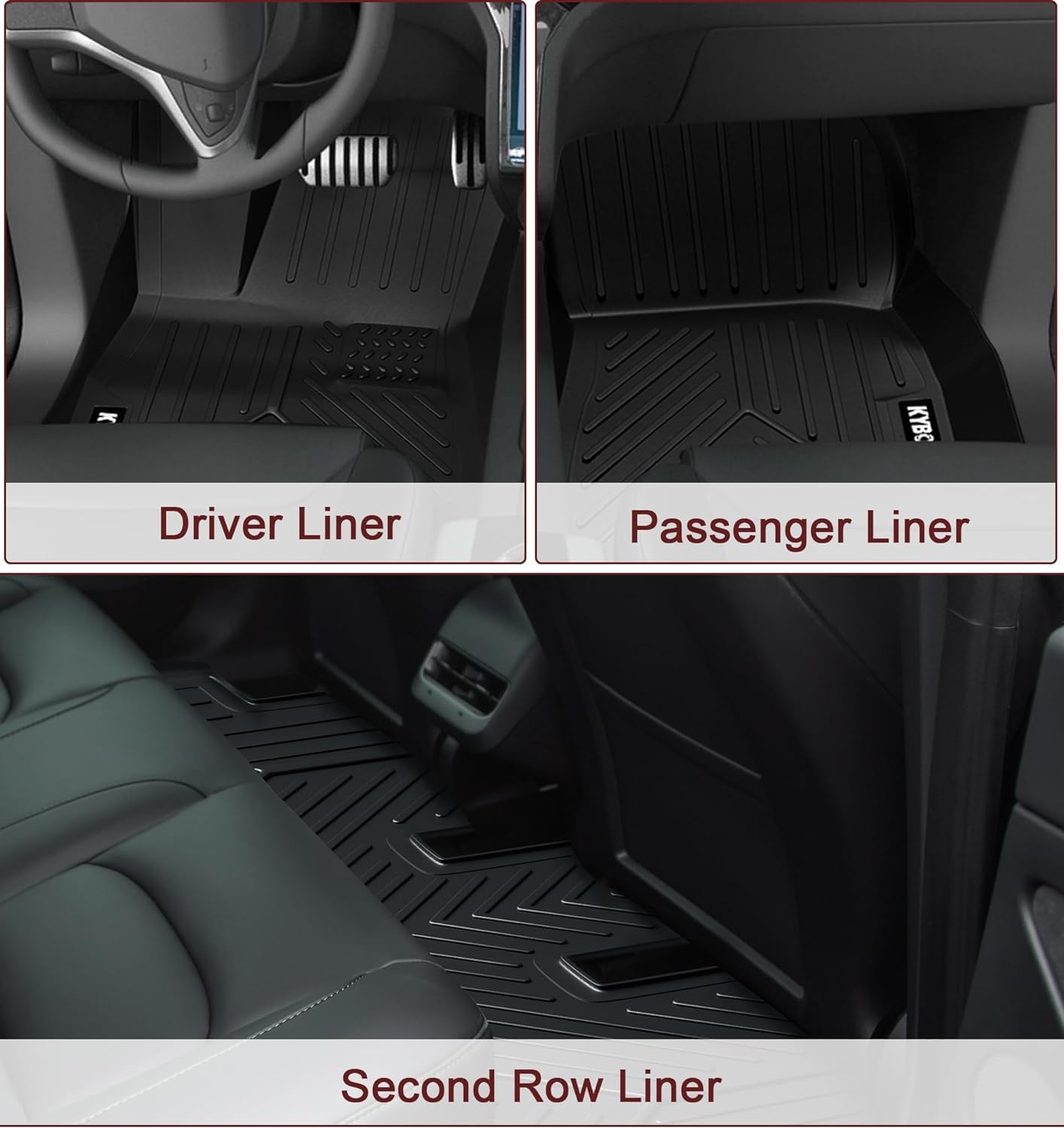 Garvee 2020-2023 Tesla Model Y Custom Fit Floor Mats, 5-Seater Fit