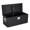Garvee 30"x15"x14" Heavy-Duty Aluminum Truck Bed Tool Box - Diamond Plate Design for Pickup Trucks, RVs, and Trailers, Black - without Slide Box