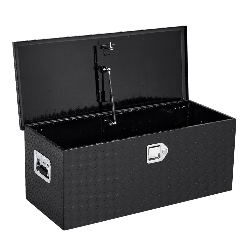 Garvee 30X15X15 Inch Aluminum Truck Tool Box with Lock, Weatherproof Secure Storage for Pickup Truck, RV, Trailer, Black