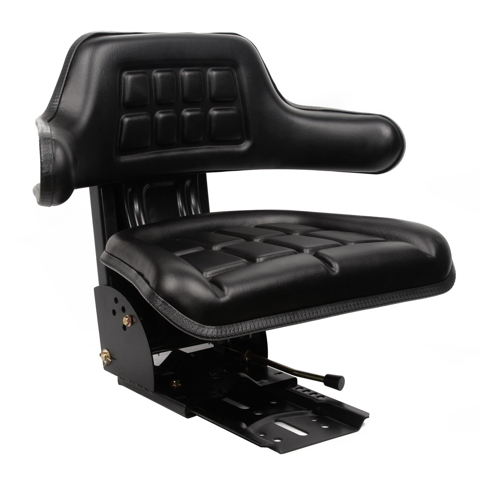 Garvee Universal Forklift Seat Wrap Around Adjustable Tractor Suspension Seat with Micro Switch for Ford Massey Ferguson, 50-120kg Support, Black