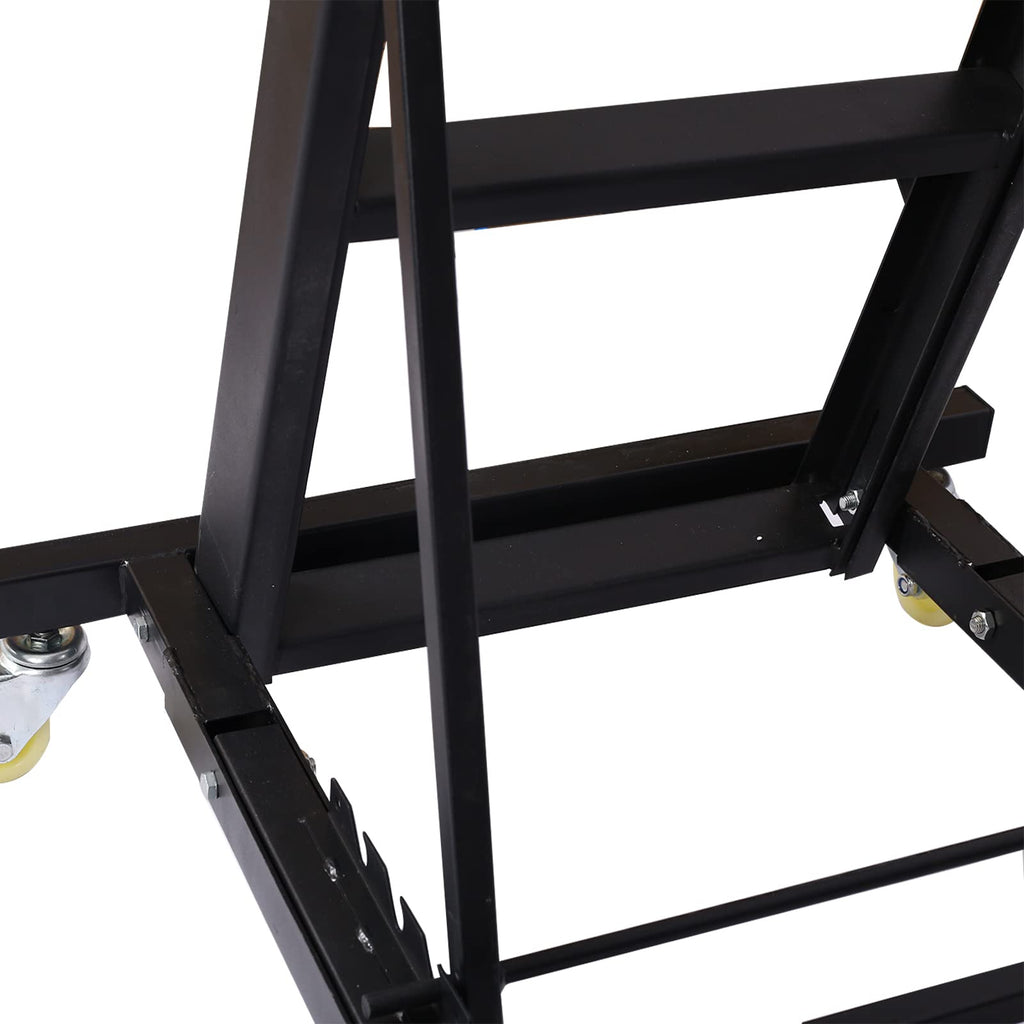 Garvee Foldable Rolling Topside Creeper with 4 Rotating Casters, Max 400lbs Load, Adjustable Angles & Heights, Comfortable Padded Design, Black