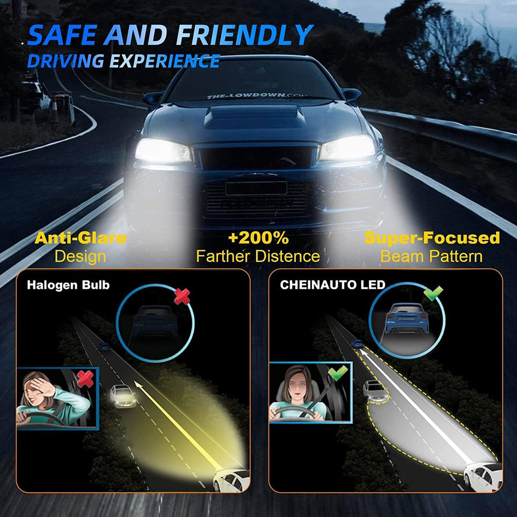 Garvee 9012 LED Headlight Bulbs ,Super Bright High and Low Beam Headlight Bulbs Kit, 6500K Cool White Light LED Bulbs, Pack of 2