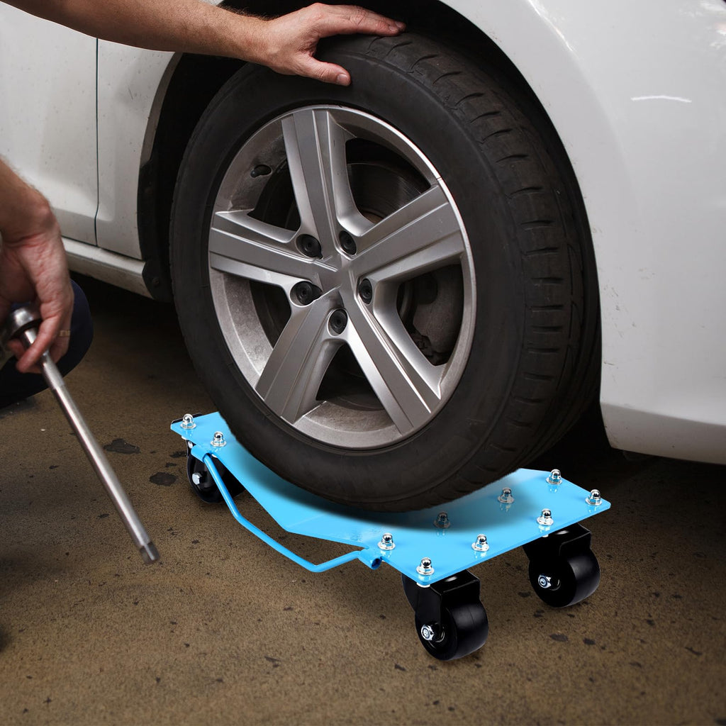 Garvee Car Tire Wheels Set 2 - Manganese Steel, 360° Swivel, Anti-Slip Plate, 16x13 Inch, Blue - Durable, Easy to Maneuver