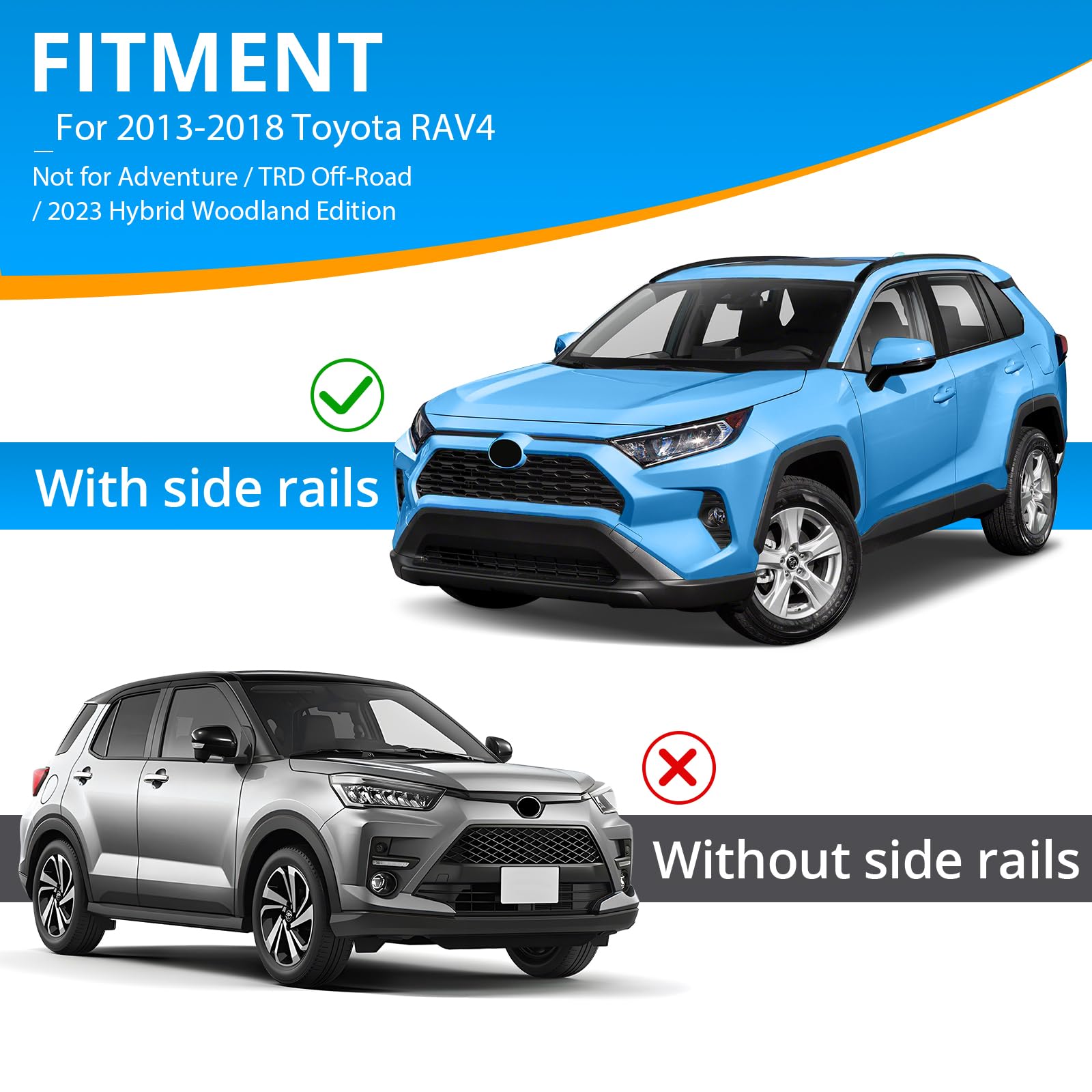 Garvee Roof Rack Cross Bar Fit for 2013-2018 Toyota RAV4, Alloy Steel