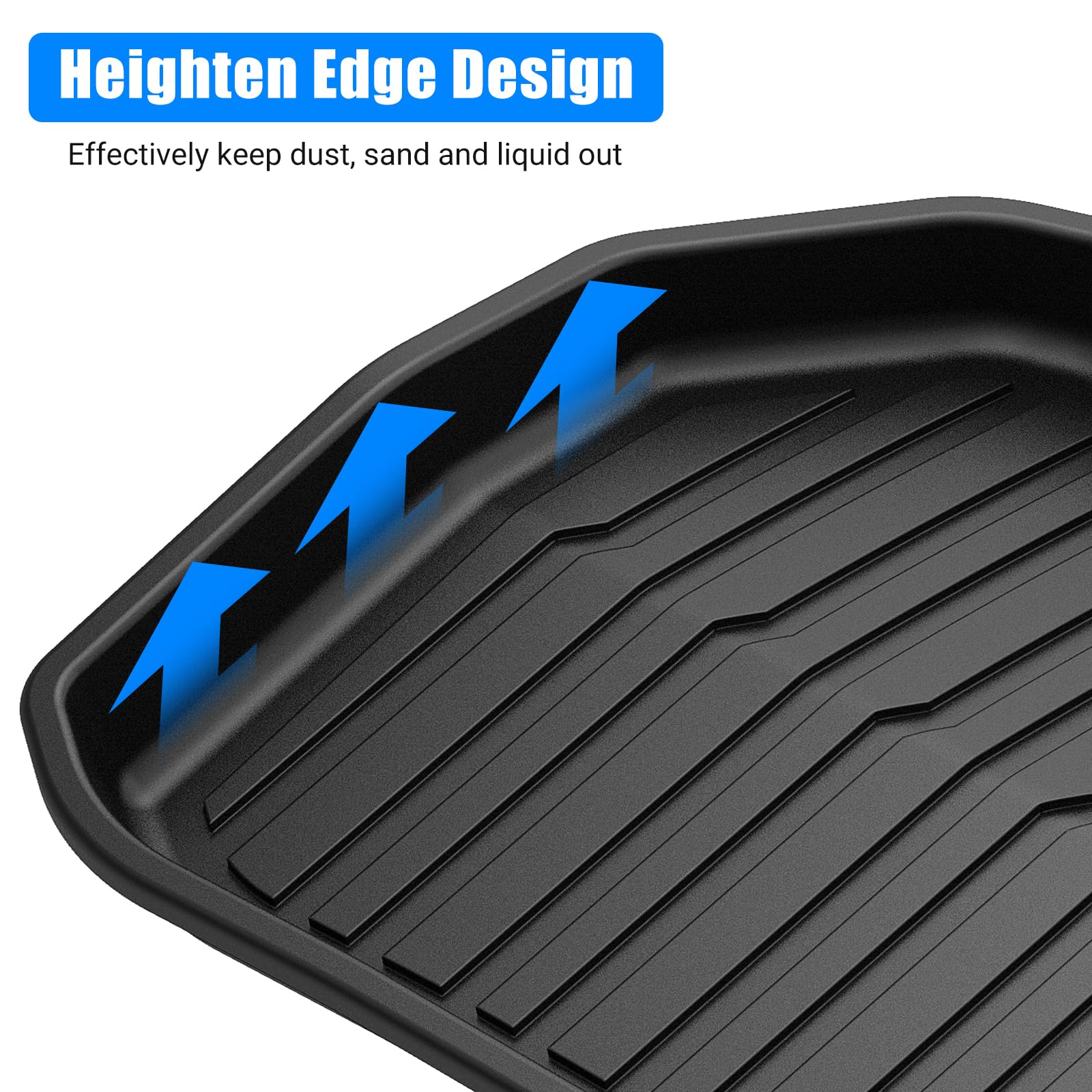 Garvee Cargo Mat for Model Y 2020-2024 All-Weather Rear Cargo Protector TPE Durable Easy Clean, Black