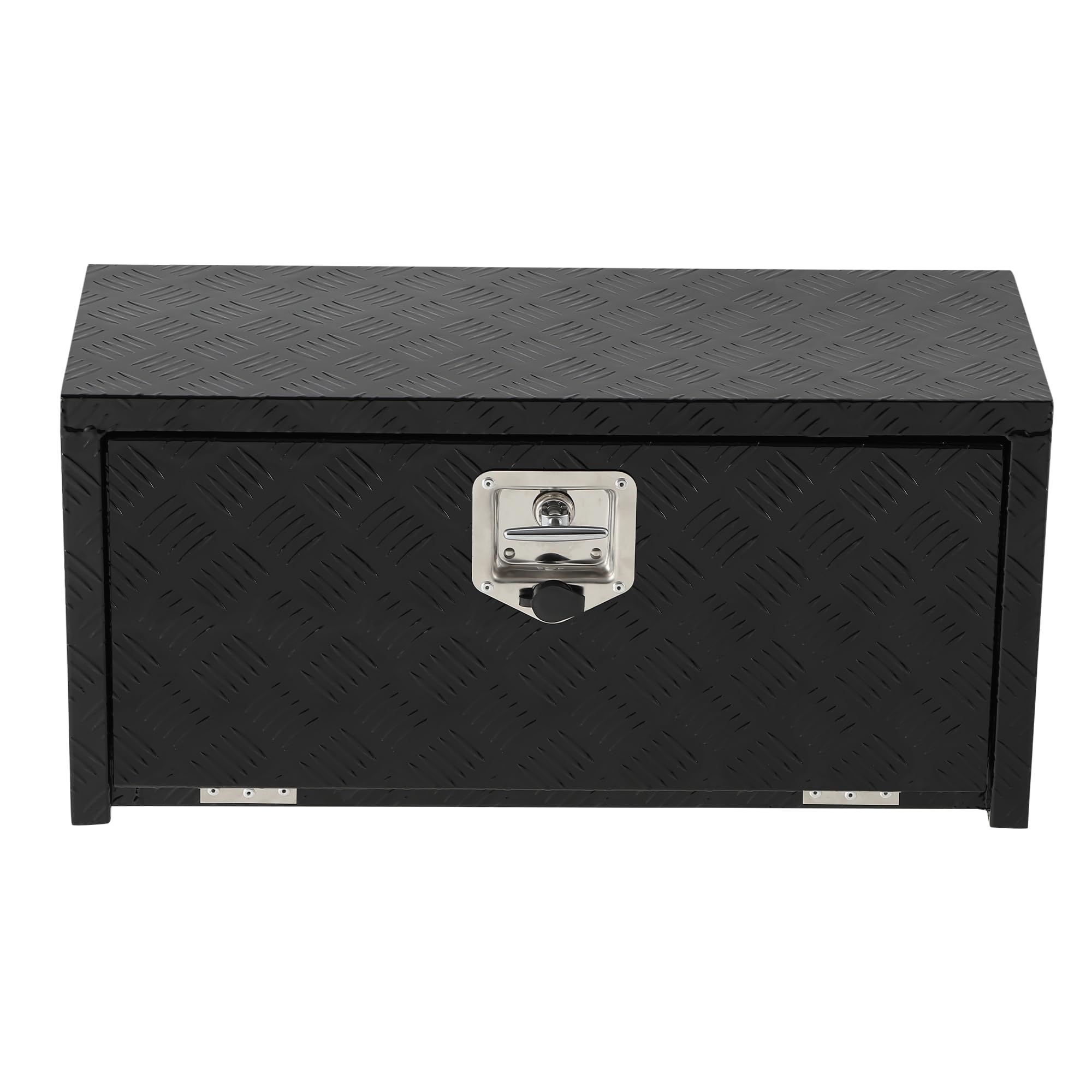 Garvee  30" X 12" X 14" Heavy Duty Aluminum Tool Underbody Box Waterproof Truck Storage Organizer Chest for Pickup Truck Bed RV Trailer, Black