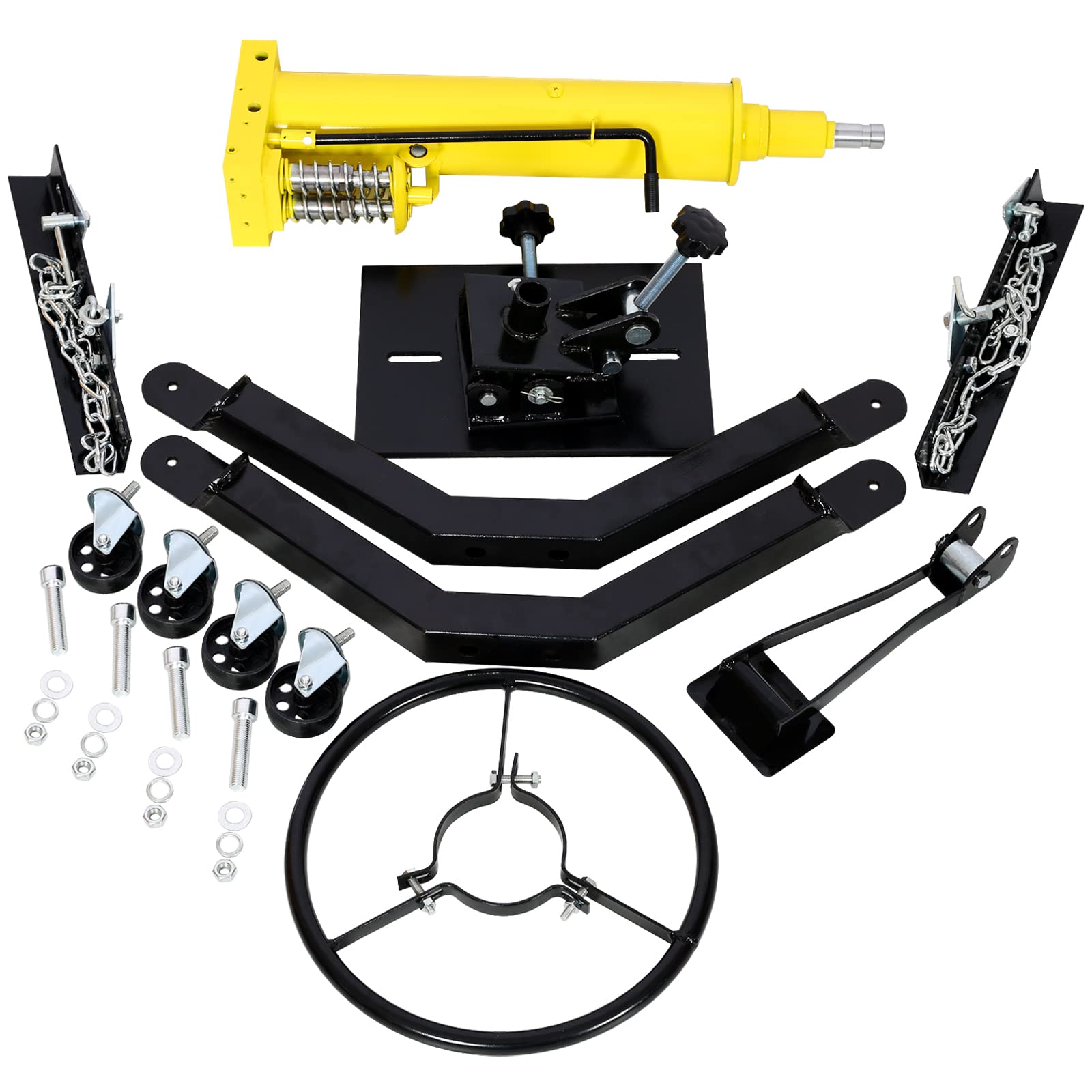 Garvee Transmission Jack 1660 Lbs Capacity Telescoping Hydraulic Jack 360° Swivel Wheel Lift Stand 2 Stage Adjustable Floor Jack Yellow