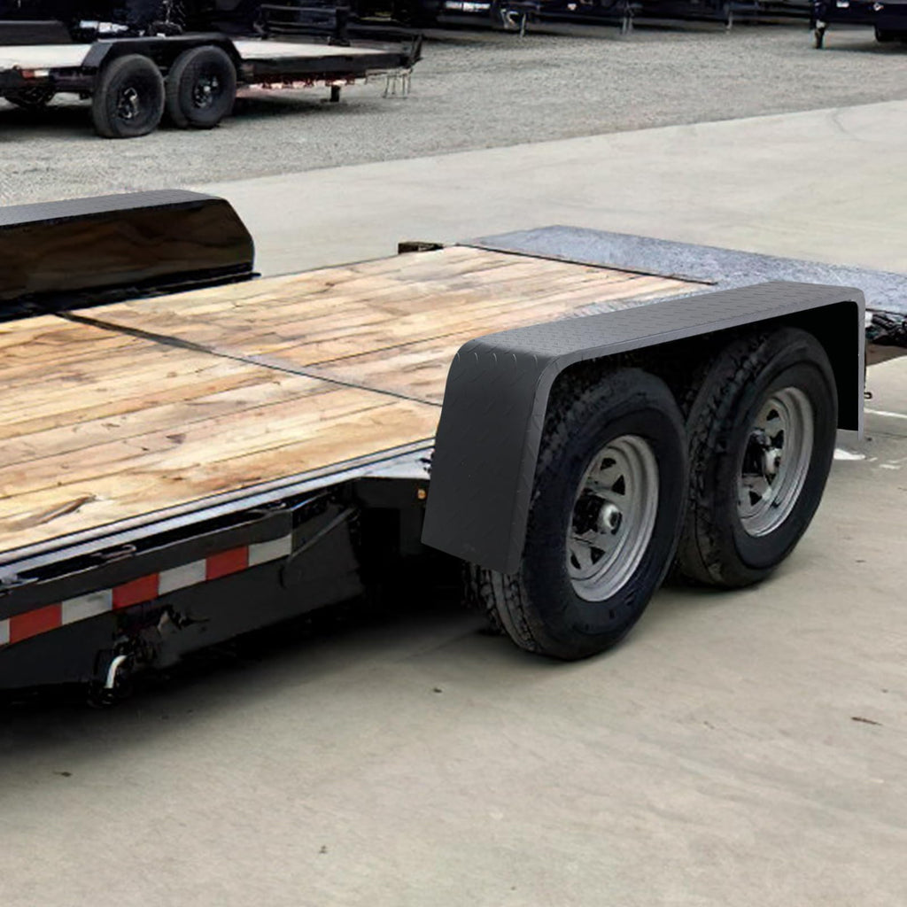 Garvee Trailer Fenders Detachable Heavy Duty Plate Steel Fenders for 13-15 Inch Wheels Tandem Axle Trailer 2Pcs Black
