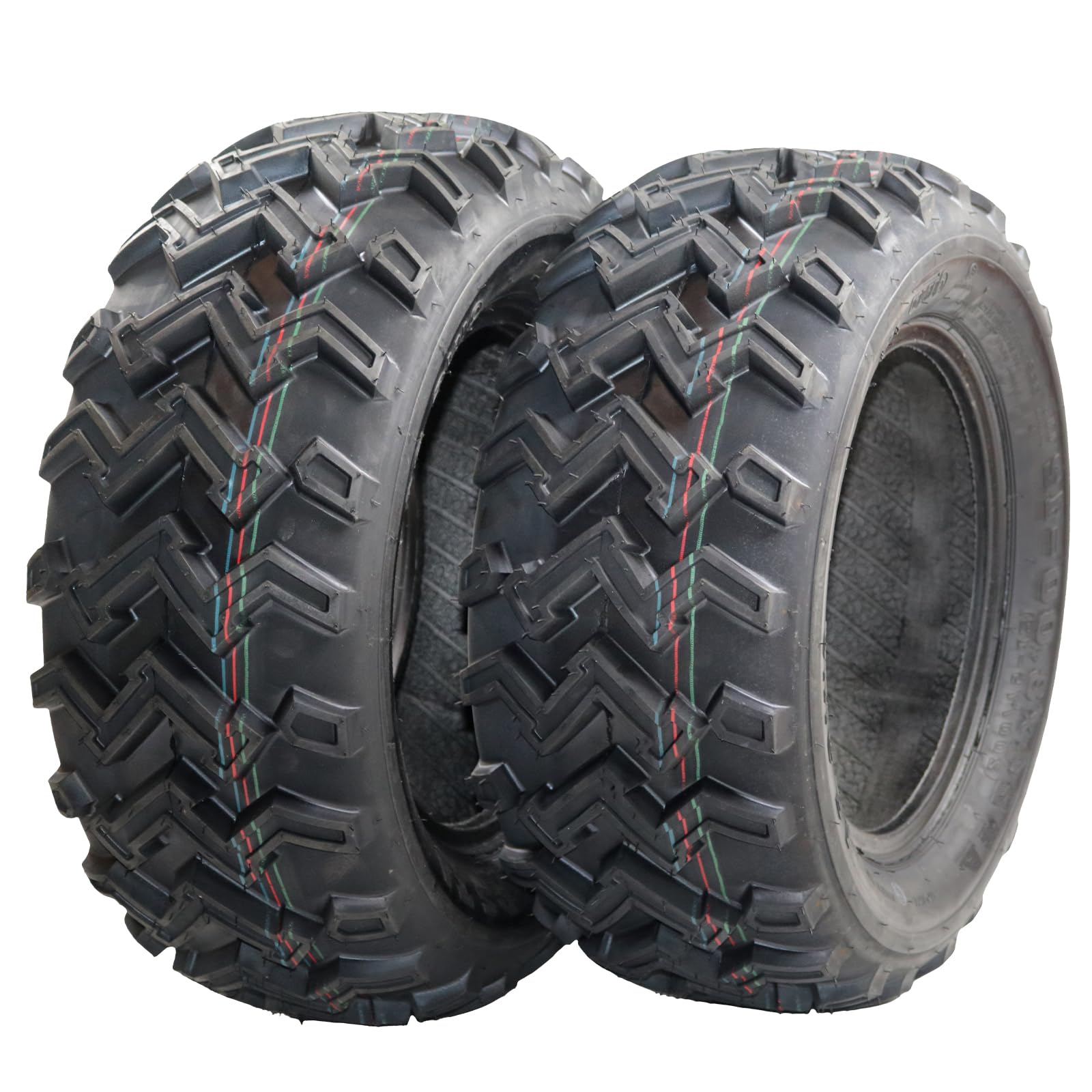 Garvee Set of 2 ATV UTV Tires 24X8-12, 4PR All Terrain 24x8x12 ATV UTV Off-Road Tires, Max Load 265 Lbs each Tire, Tubeless QD-115