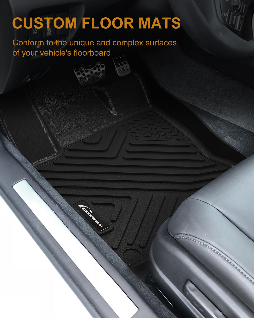 Garvee Floor Mats for Toyota Camry 2018-2024, TPE All Weather Custom Fit Front & Rear Floor Liners, Black