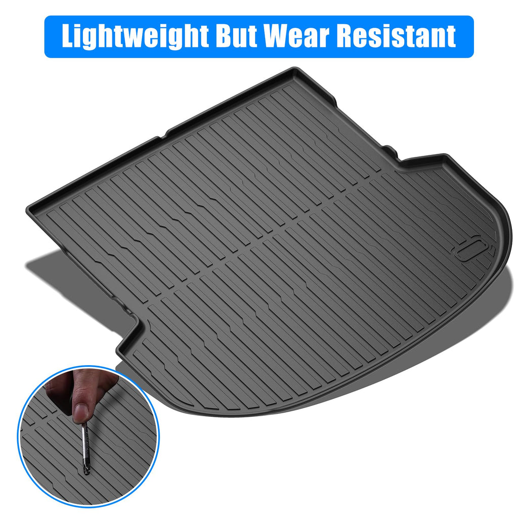 Garvee Cargo Mat for 2021-2023 Hyundai Santa Fe, All-Weather Rear Cargo Protector TPE Durable Easy Clean Black