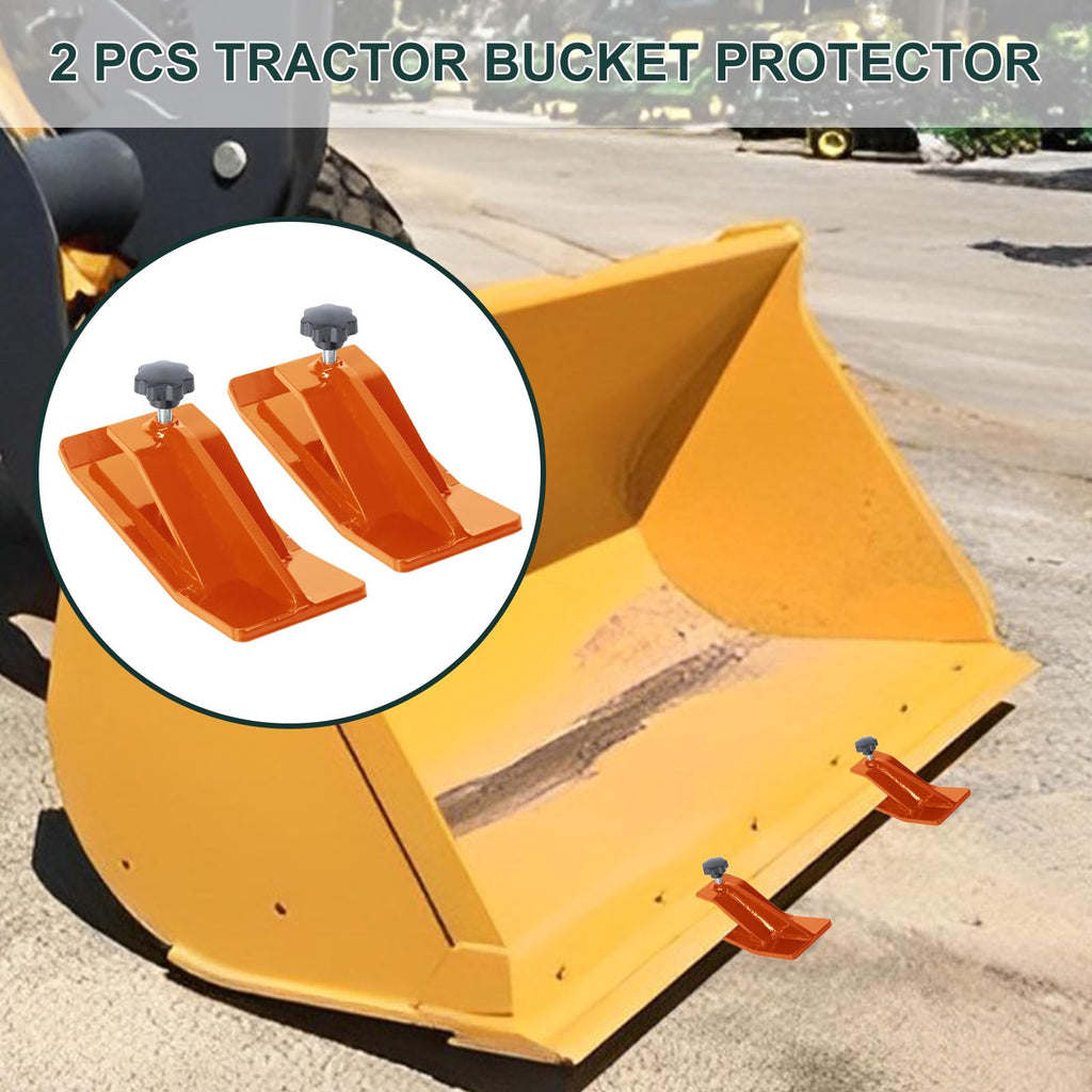 Garvee Tractor Bucket Protector, 2pcs Ski Edge Protector, Turf Tamer Skid Protector, Heavy Duty Steel Bucket Edge Anti-Skid Device, Bucket Attachment for Snow Leaves Removal Spreading Gravel