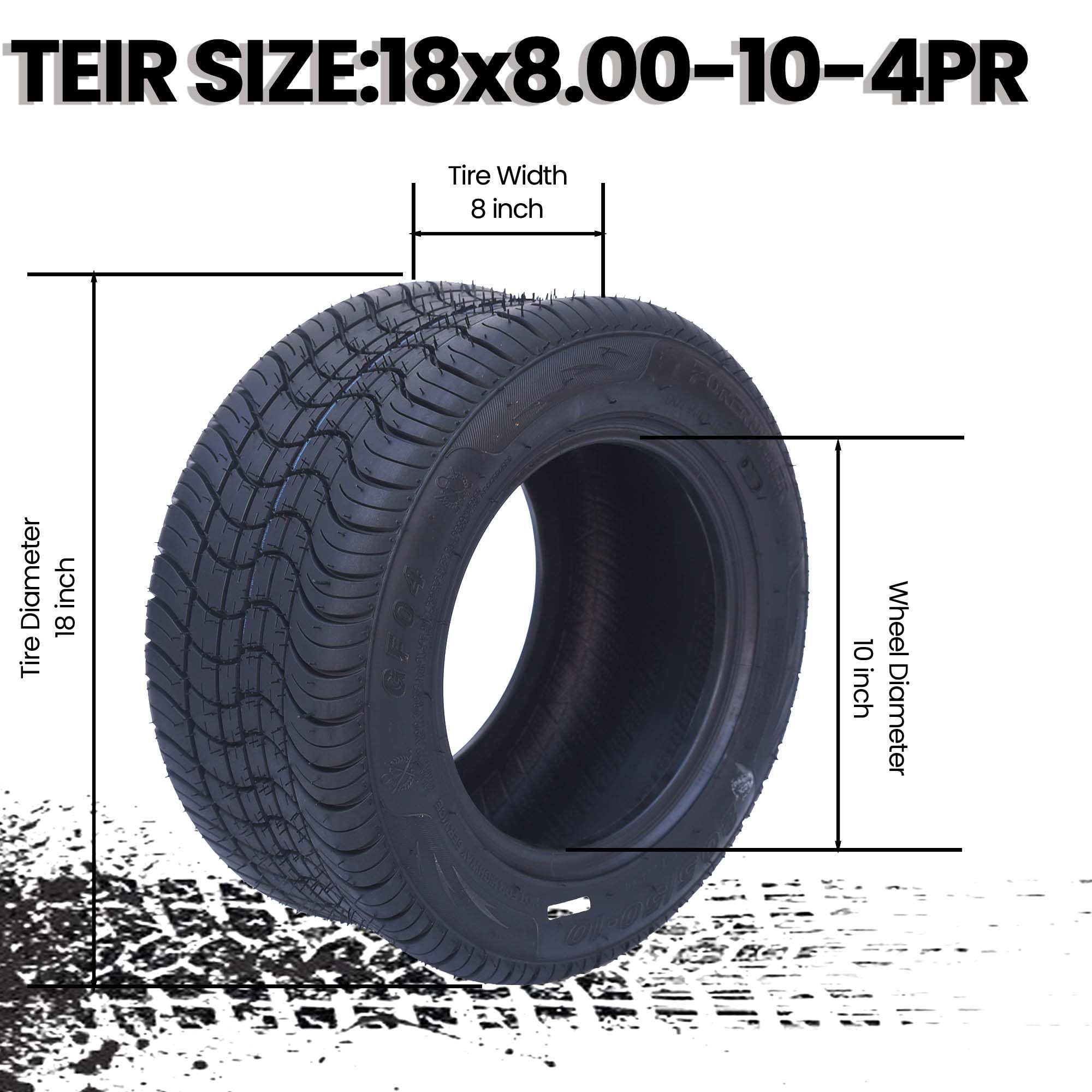 Garvee 2 PCS 18x8-10 Lawn Mower Tires 4PR Turf Saver Lawn & Garden Tires for Garden Tractor Riding Mower, Tubeless