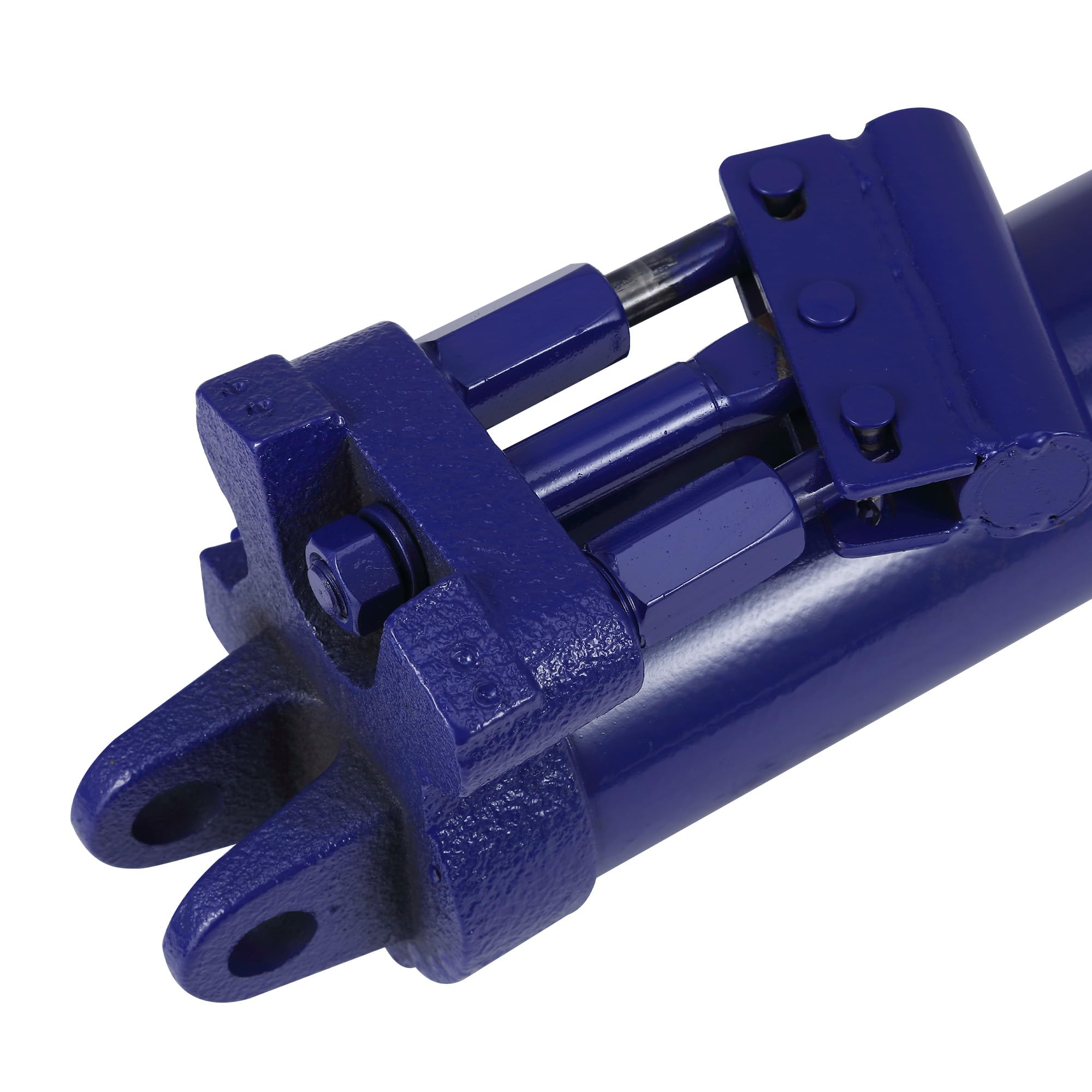 Garvee 8 Ton Hydraulic Long Ram Jack - Manual Cherry Picker with Double Piston Pump, Clevis Base, and Handle for Garage Shop Cranes and Engine Hoists, Blue