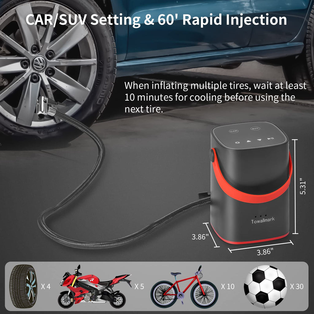 Garvee Tire Inflator Air Compressor 150PSI Portable Cordless Tire Pump