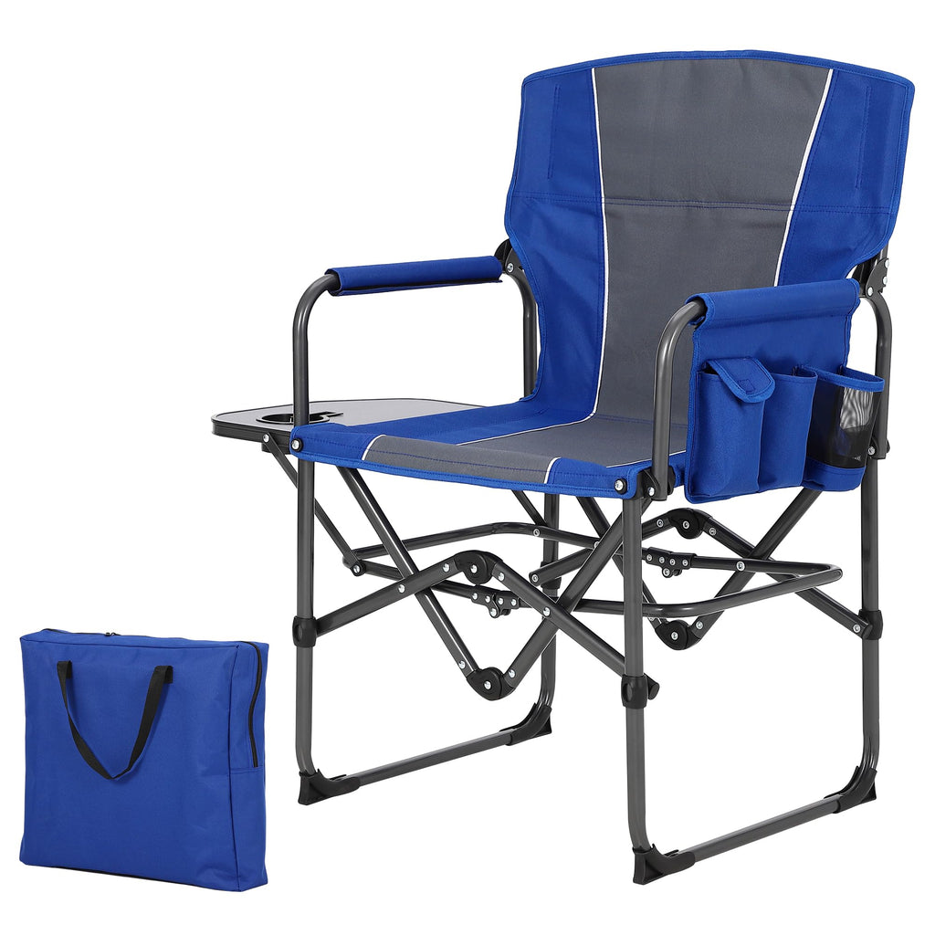 Garvee Oversized Portable Camping Directors Chair With Side Table & Detachable Pockets For Fishing Beach Picnic Concert Lawns, 31.89x19.69x36.22