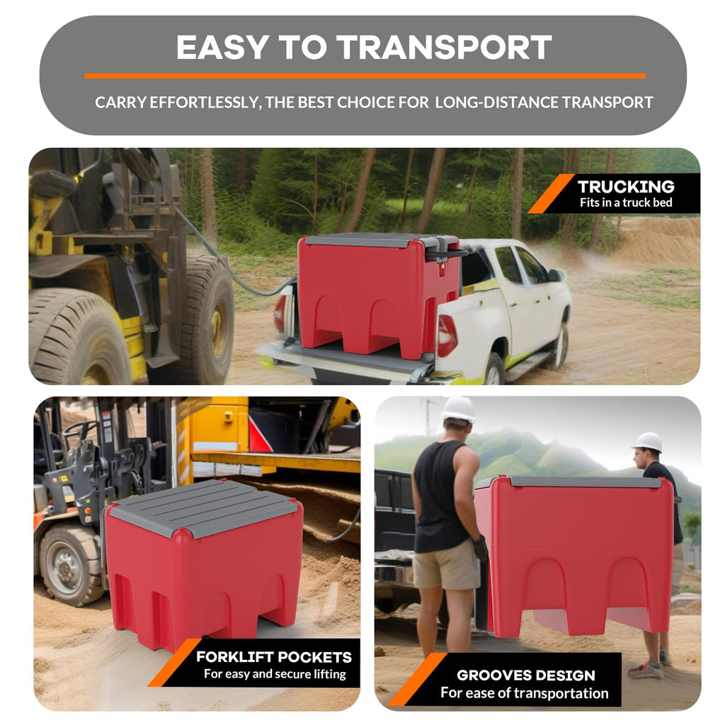 Garvee 48 Gallon Portable Diesel Fuel Tank with 12V Electric Transfer Pump, High Flow Rate 10 GPM, Durable Red Diesel Transfer Tank for Easy Transportation