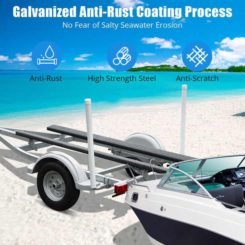 Garvee 40" 2PCS Boat Trailer Guide, Adjustable width Trailer Guide Poles, Rustproof Steel Trailer Guide, Trailer Guides with PVC Pipes, without Light