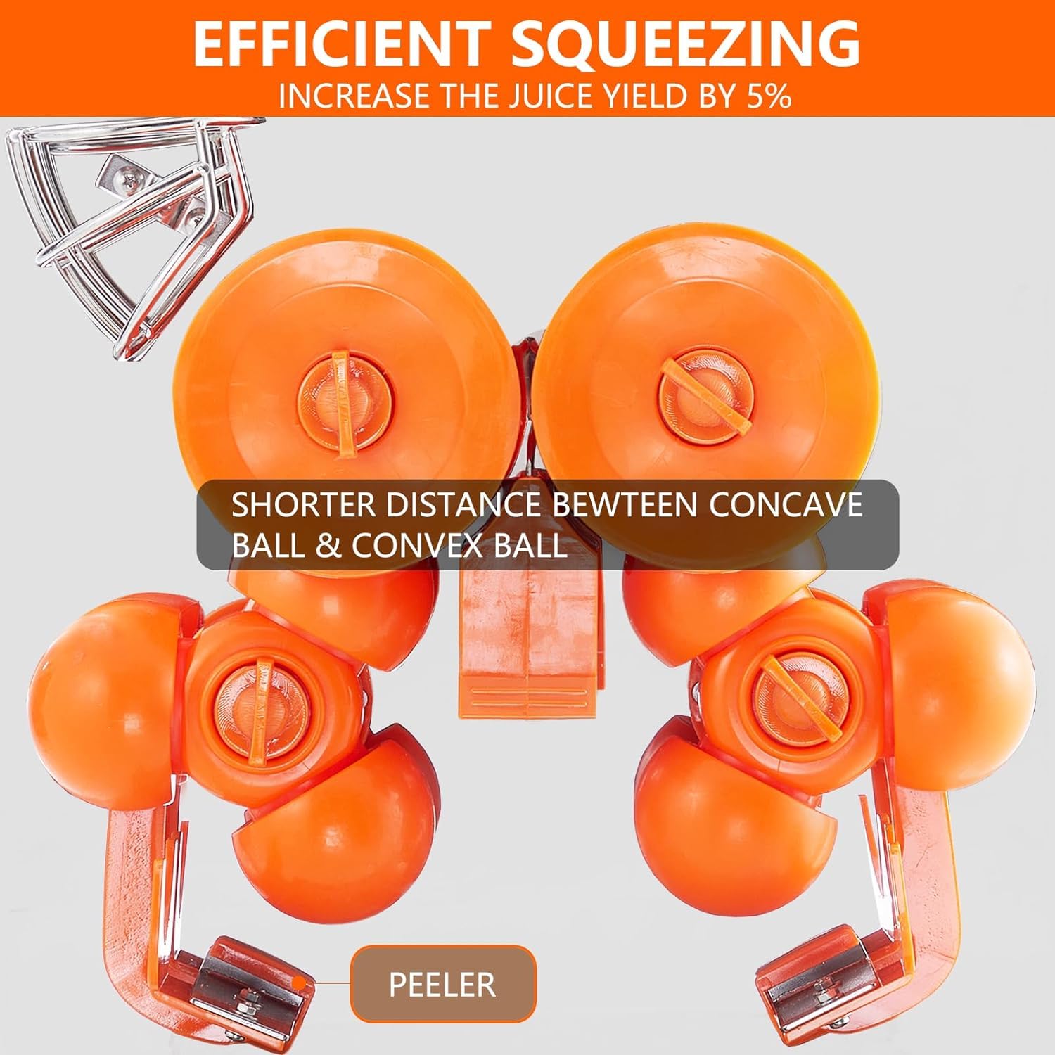 Garvee Commercial Automatic Juicer Machine 120W (110V) – High-Speed 30 Oranges/Min, Detachable Filter & Peel Bins, SUS304/PP for Cafes/Gyms