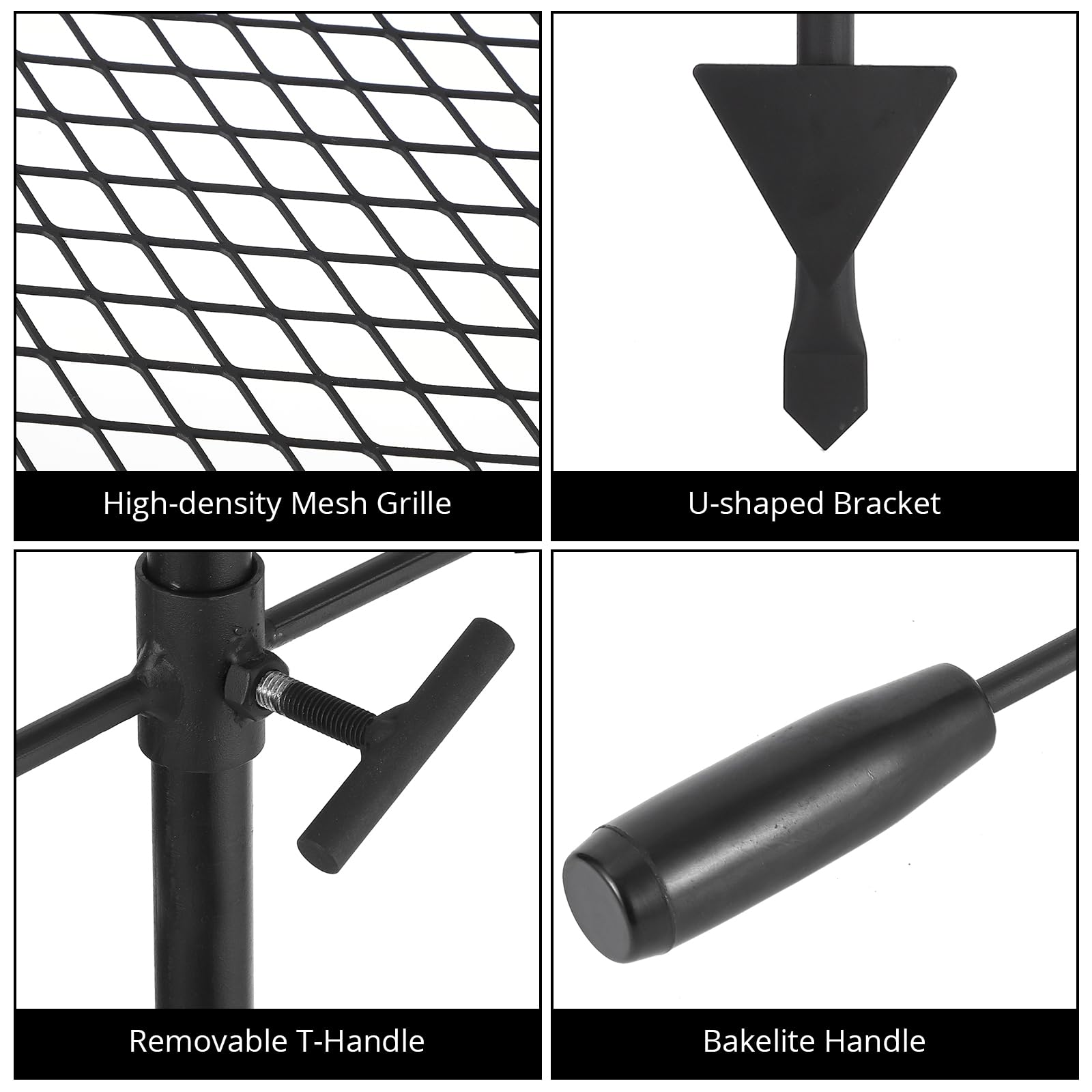 Garvee Campfire Grill Grate, 13.4" Open Fire Grate Fire Pit, Portable Campfire Barbecue Rack, Grill Cooking Equipment for Camping Outdoor Camp Fire with Height Adjustable Swivel Grill Grate and Hanger Rod