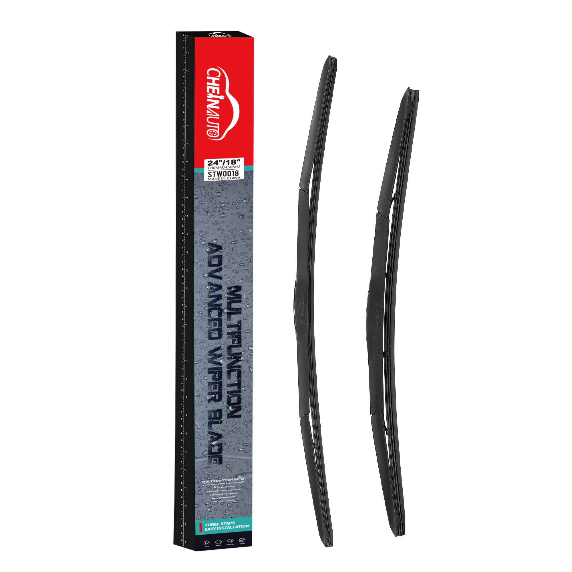 Garvee Windshield Wipers - 24" / 19" Wiper Blades OEM Quality Premium All-Seasons Stable & Quiet for Front Automotive Windshield (Set of 2)