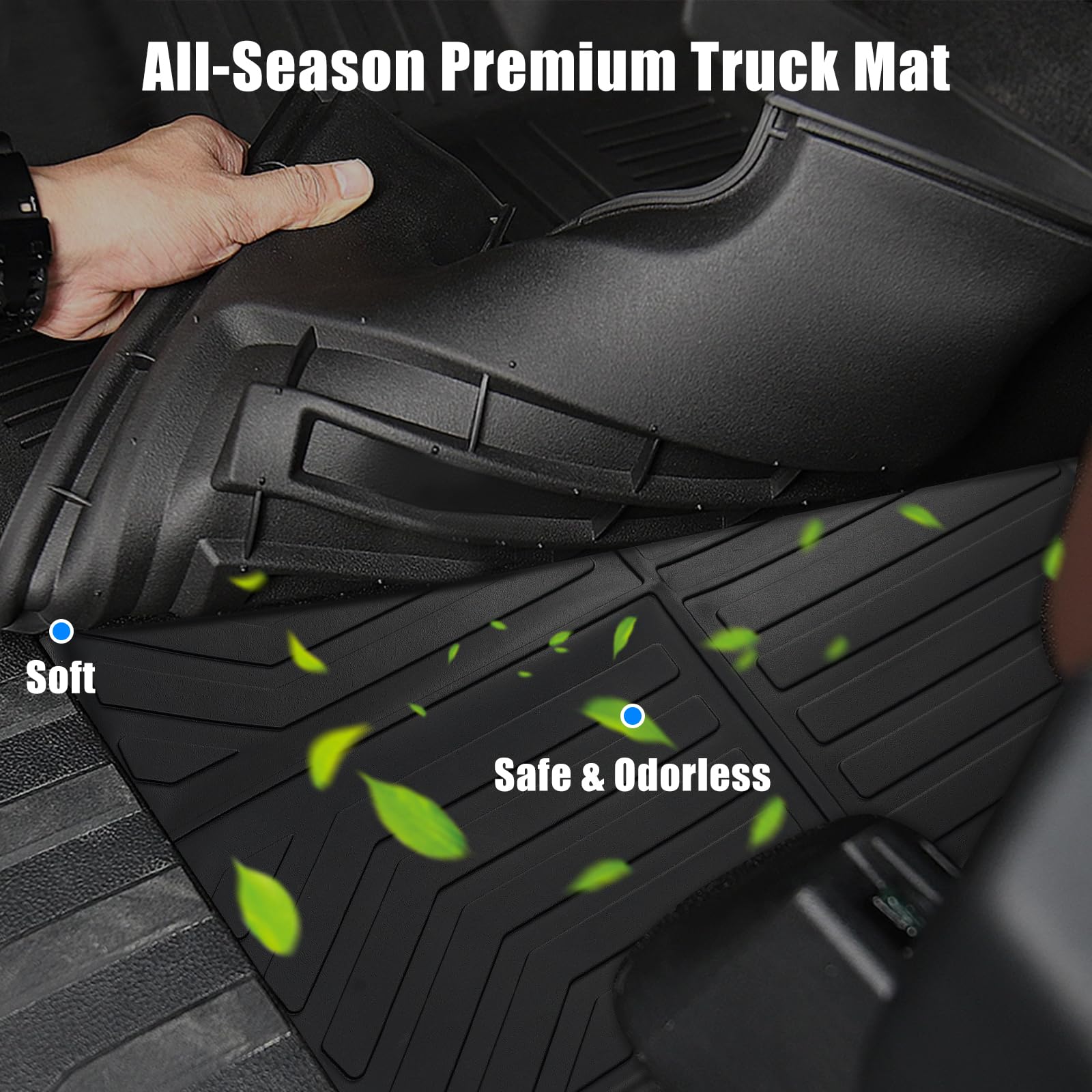 Garvee Trunk Mat for 2017-2023 Tesla Model 3 - All-Weather TPE Rear Cargo Protector, Durable and Non-Slip Floor Mat (Black)