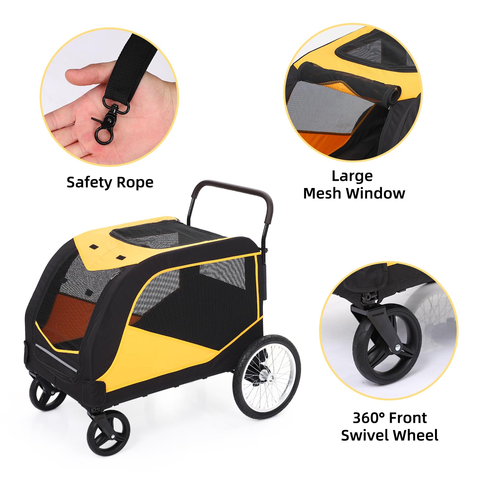 Garvee Dog Stroller for Large Pet Jogger Stroller with 4 Wheel