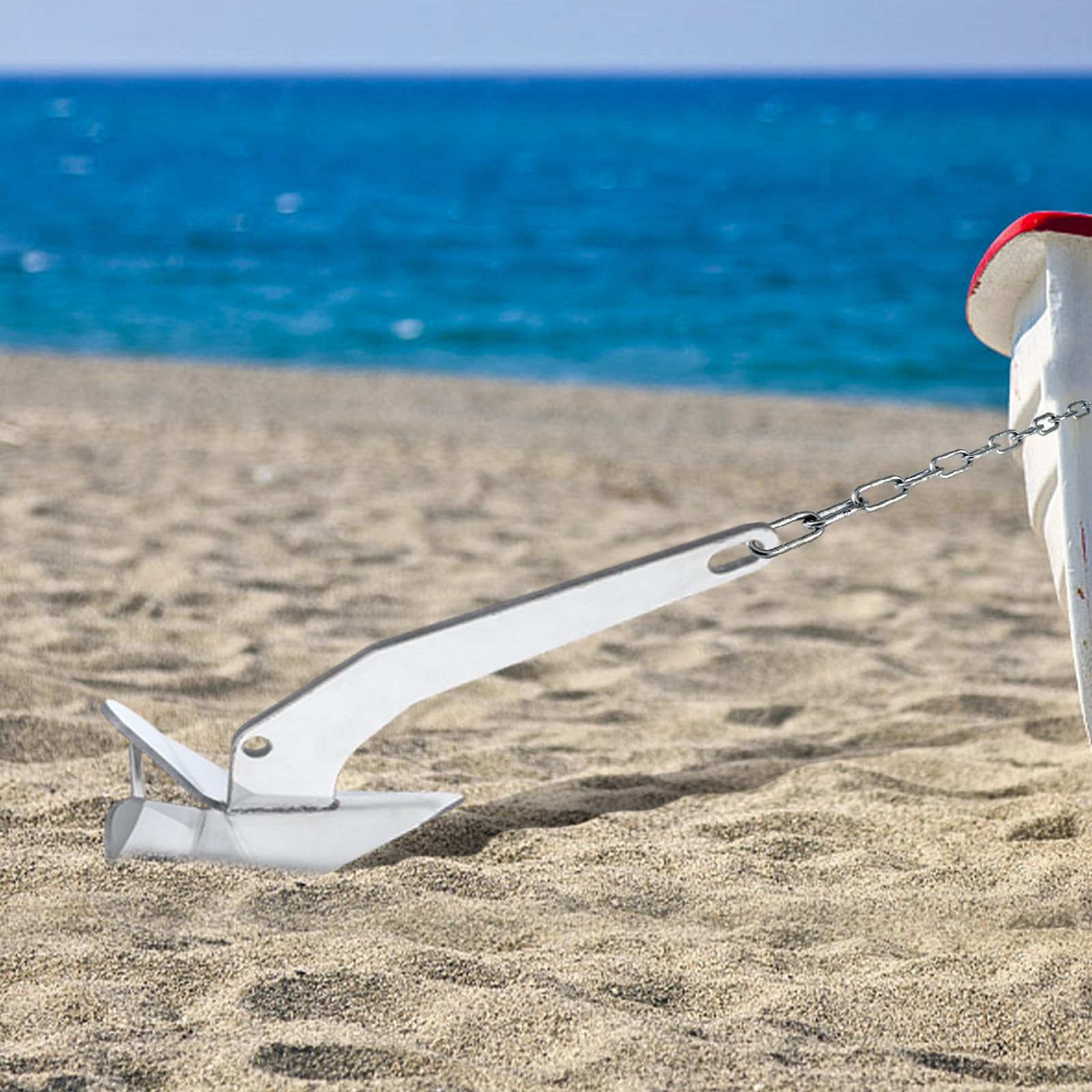 Garvee 17lbs Triangle Boat Anchor, 316 Stainless Steel Delta-Style Anchor, Heavy Duty Wing Style Triangular Anchor, Boats from 22'-38'