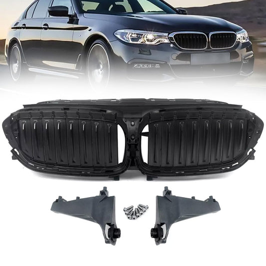 Garvee Active Air Shutter Front Upper Radiator Grille For 5 Series G30 G31 G38 (2017-2020) Auto Decor Replacement Black