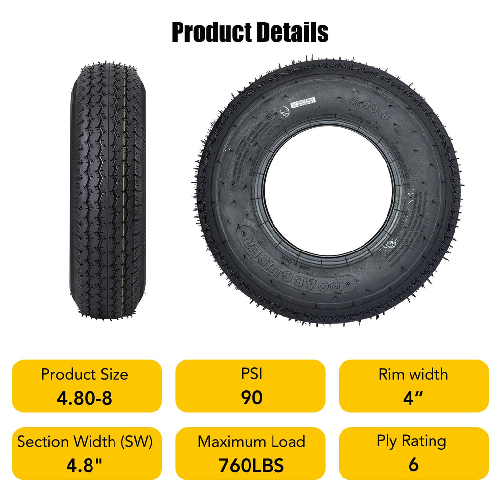 Garvee ST205/75D14 6PR Trailer Tires Set of 2, Load Range C, 6 PLY
