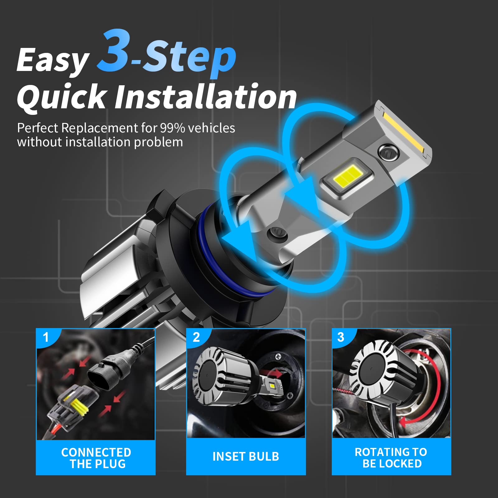 Garvee 9005 LED Bulbs Kit: Super Bright High/Low Beam Upgrade