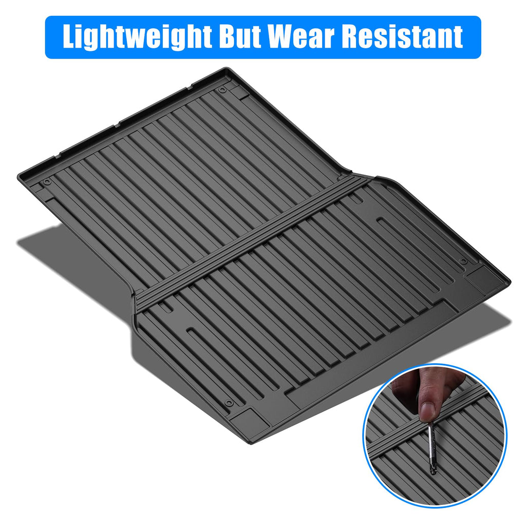 Garvee Truck Trunk Mat for Toyota Tacoma TRD Sport Double Cab 2005-2023, All-Weather Cargo Protector, Durable TPE Material, Easy Clean, Black
