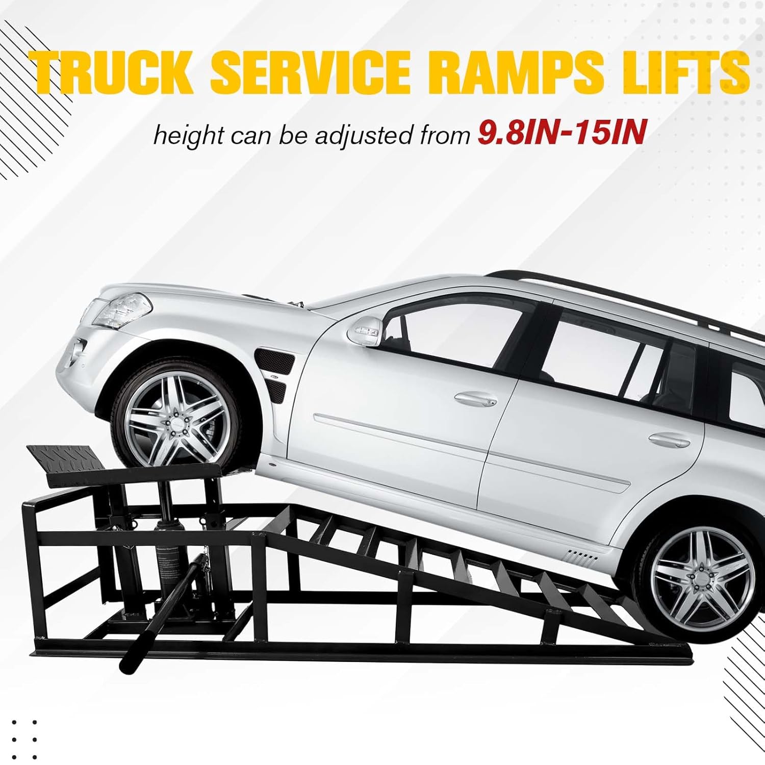 Garvee Car Truck Service Ramps, Heavy Duty Truck Vehicle Lift Ramps, 2 Pack 12000LBS Load Capatity Portable Car Ramps for Oil Changes,Car Lifts for Home Garage,Vehicle Auto Garage Repair (Black)