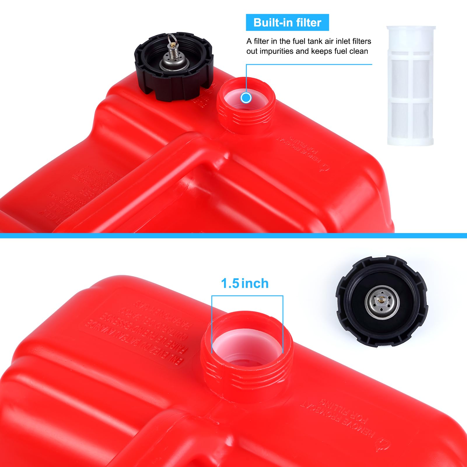 Garvee 3 Gallon Portable Tank,Easy-to-Carry Replacement Fueling Tank With Handle