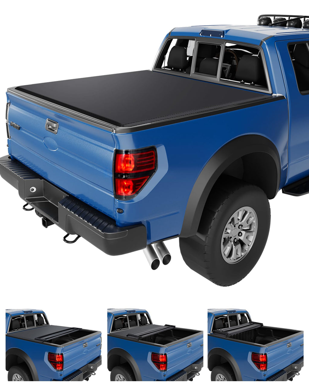 Garvee Soft Quad Fold Truck Bed Tonneau Cover for 2009-2014 Ford F-150