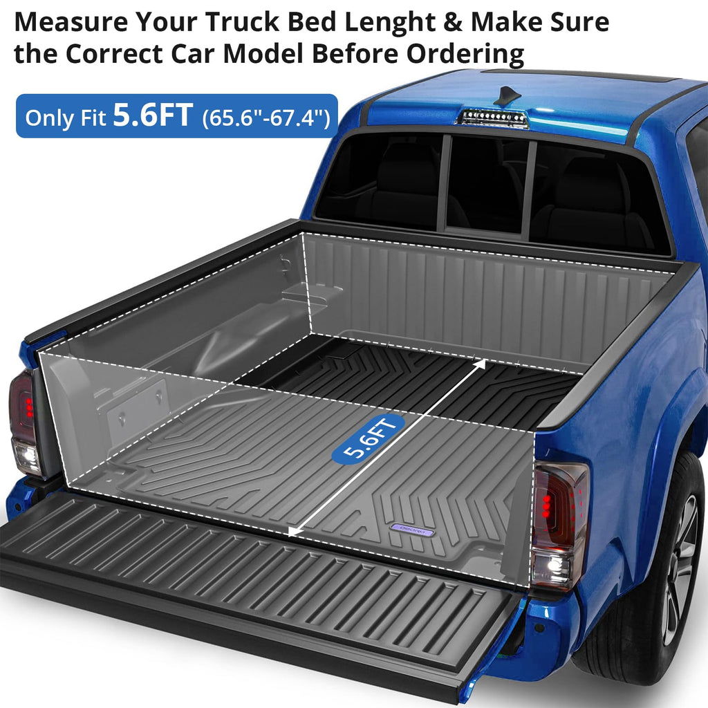 Garvee Soft Tri-Fold Truck Bed Tonneau Cover Compatible with 2009-2025 Dodge Ram 1500  5.6'/65.6"-67.4" Bed（Without Rambox）(excludes Classic Body), Black