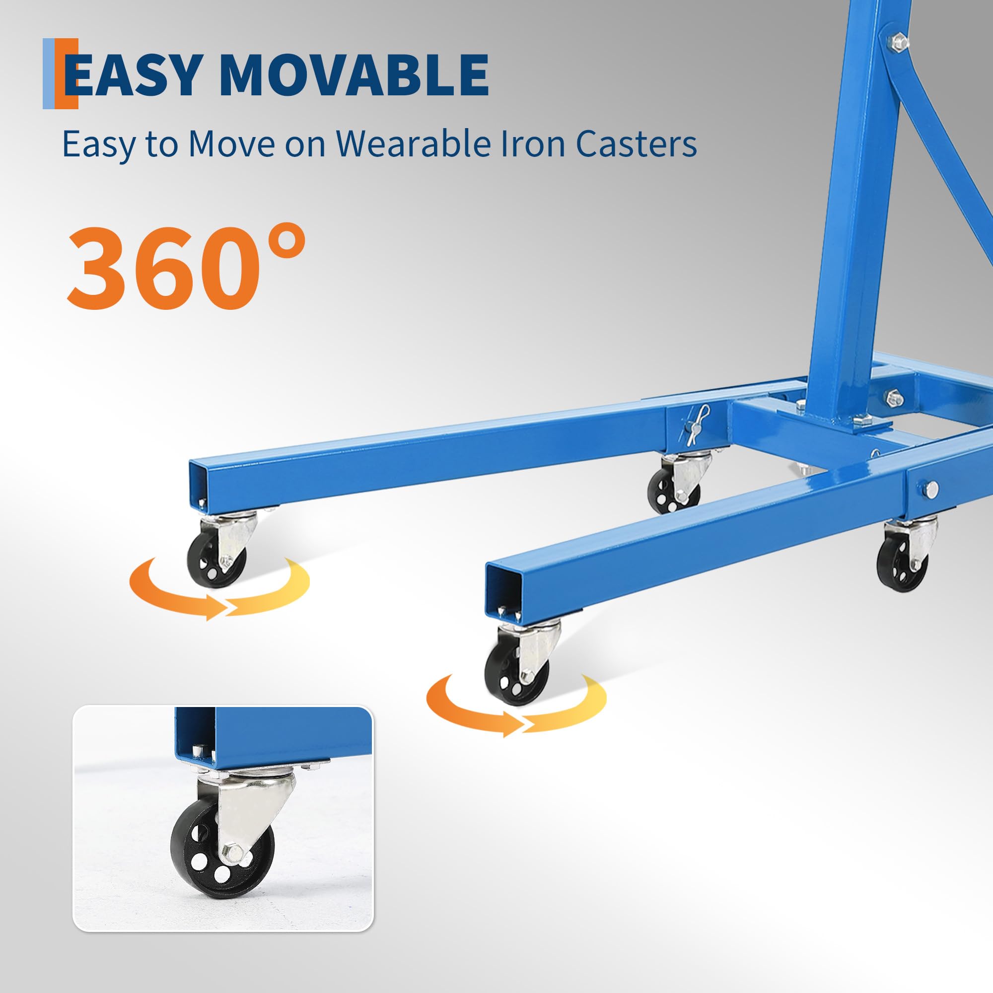Garvee Engine Stand 2000 LBS Rotating Motor Stand with 360° Rotating Head, Adjustable Arms, Casters for Vehicle Maintenance, Durable Steel, Black