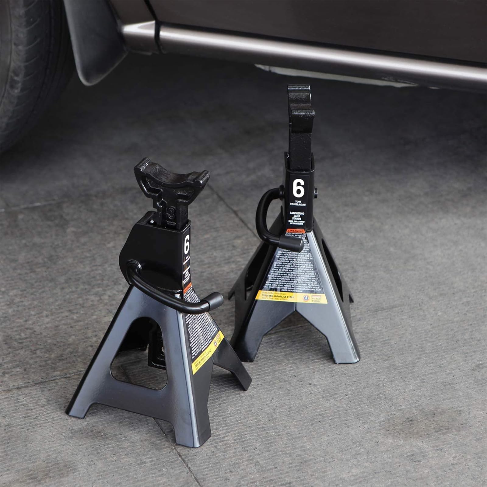 Garvee 2 Pack Jack Stands, 6 Ton/13000 lbs Car Jack Stands, Adjustable Height 15.5"- 24", Lifting Heavy Duty Car Stand for Cars, Garages, Repair