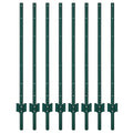 Garvee 4FT Metal Fence Posts, Pack of 8 - U-Shaped Steel Stakes, Rust-Resistant Heavy-Duty Green Fence Posts for Garden, Yard, Farm, No-Dig Installation