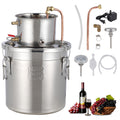 Garvee 13Gal Alcohol Distiller Spirits Kit with Circulating Pump Copper Tube Dual Display Thermometer Home Brew Wine Making Kit Stainless Steel