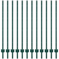 Garvee 5FT Metal Fence Posts, Pack of 12 - U-Shaped Steel Stakes, Rust-Resistant Heavy-Duty Green Fence Posts for Garden, Yard, Farm, No-Dig Installation