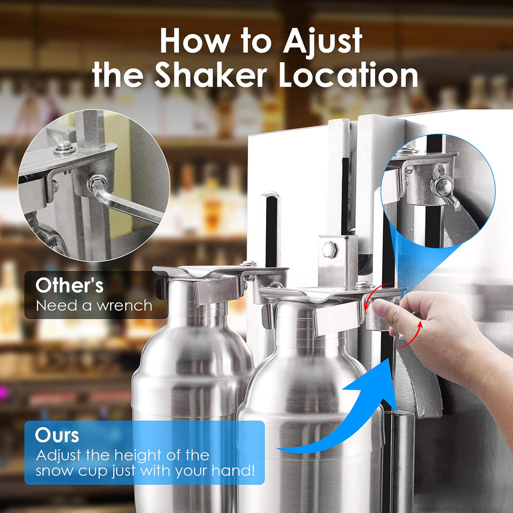 Garvee Automatic Milk Tea Shaking Machine, Garvee Electric Double Frame Milk Tea and Cocktail Shaker, 400r/min, Stainless Steel & Double Cups for for Bubble Tea, Boba Tea, Juice, Coffee, Milk, Wine